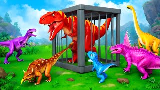 T Rex Chasing All Dinosaurs  Dinosaurs Rescue T Rex From Hunters  Dinosaur Adventures 2024 [upl. by Nawuj]