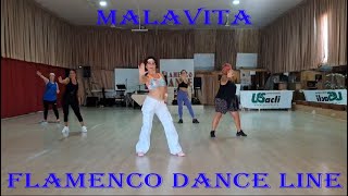 Flamenco Dance Line  Malavita Coma Cose zumba dance  By Marcello e Benedetta [upl. by Ayle]