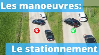 Le stationnement en créneau à droite  ou stationnement parallèle à laxe [upl. by Messing]