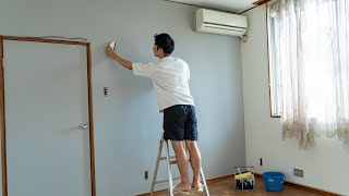 15 【Kominka Solo Life】Installing New Wallpaper to Japanese Old House [upl. by Nomelif]