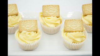 Custard Cream Cupcakes  Tasty Time [upl. by Einhoj]