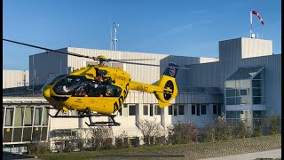 ADAC Rettungshubschrauber Christoph Murnau Landung BG Unfallklinik Murnau [upl. by Risley]