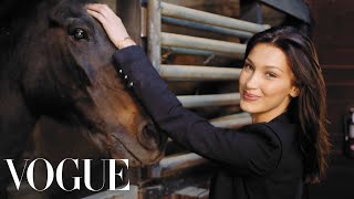 73 Questions With Bella Hadid  Vogue [upl. by Ylloj]