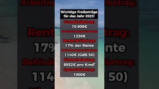 Die wichtigsten Freibeträge für 2023 [upl. by Patrick]