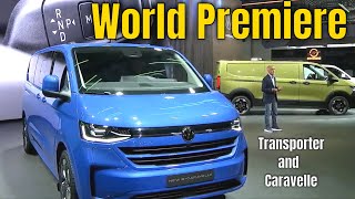 New VW Transporter and Caravelle World Premiere at IAA Transportation Volkswagen [upl. by Rabah]