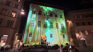 Amazing Fantasy World projection on building in Florence Palazzo Antinori Centro Storico Firenze [upl. by Mobley]