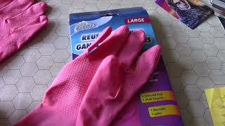 Dollar Tree Latex Gloves Review Unboxing Scrub Buddies [upl. by Akinorev]