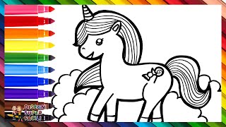 Disegnare E Colorare Un Unicorno Carino 🦄🌈 Disegni Per Bambini [upl. by Arvell]