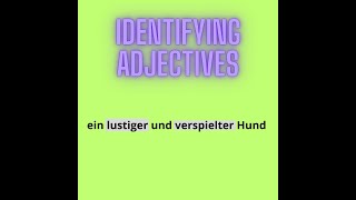 Identifying Adjectives Quiz German [upl. by Krum]