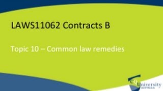 Contract law  common law remedies [upl. by Raskind397]