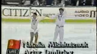 Natalia MishkutenokArtur Dmitriev SP 1990 World Figure Skating Championships [upl. by Idaf]