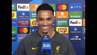 Trent Alexander Arnold Post Match Interview Ac Milan vs Liverpool 13 [upl. by Adirem]