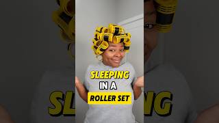 Here’s how I sleep in rollers on my natural hair rollerset naturalhaircare hairtexture curls [upl. by Pitarys415]