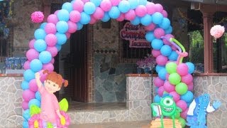 🤩 DECORACION CON GLOBOS  MONSTER INC  UNIVERSITY [upl. by Ytissac]