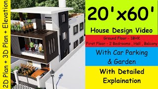 20X60 house plans  20 x 60 house plan with car parking20 by 60 house design20x60 house plans 3d🏡 [upl. by Teilo]