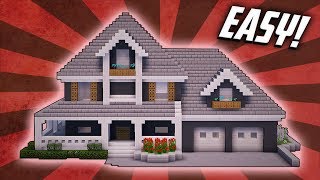 Minecraft How To Build A Suburban Mansion House Tutorial 4 [upl. by Arabella]