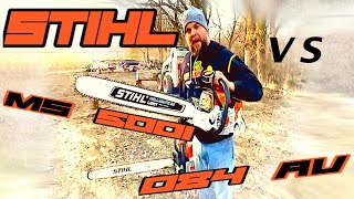 Stihl MS 500i vs 084  Old vs New  Big Block vs Small Block  Carb vs Injection  Speed vs Power [upl. by Aisela]