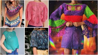 Beautiful crochet cotton thread fancy topcrochet colourful designer top designs crochetcroptop [upl. by Phares]