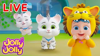 LIVE🔴Three little kittens This is the way  More  Jolly Jolly amp Animals  Best Kids Songs [upl. by Divad506]