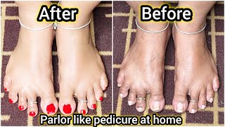 Salon Style Pedicure at Home  Parlor like Pedicure at home  Pedicure [upl. by Tully]