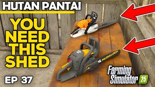 YOU NEED THIS SHED  Farming Simulator 25  Hutan Pantai  Episode 37 [upl. by Sukey594]