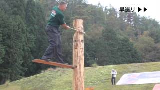 楽しい林業シリーズ TimberSports すごすぎ技 [upl. by Llirpa]