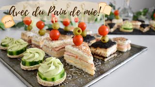 Apéritif dînatoire Facile et Rapide 👩🏻‍🍳 Recette Éco 💯 Buffet Dinatoire  Apéro salé au Pain de mie [upl. by Ataynik]