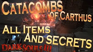 Dark Souls 3 Catacombs of Carthus Secrets  illusory Walls  All Items  Locations Walkthrough [upl. by Hteboj]