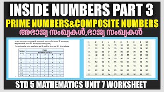 STD5 Mathematics Unit7Inside Numbers Part3Prime And Composite NumbersSCERT Kite Victers Worksheet [upl. by Nilyam475]