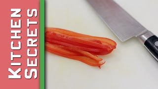 Kitchen Secrets How to Julienne Bell Pepper [upl. by Nyluqcaj]