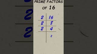 Prime Factors of 16  Prime factorisation  shorts  primefactor [upl. by Arze356]