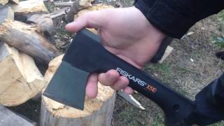 Финский топор Fiskars X5 мини тест и мнение [upl. by Cayser]