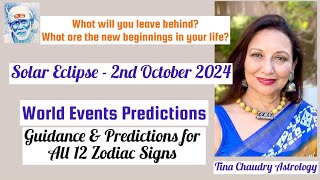 Solar Eclipse October 2 2024 World Predictions and predictions for all 12 Ascendants [upl. by Aneela]