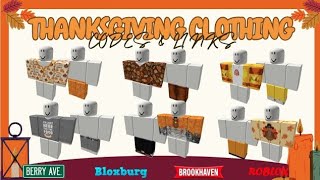 THANKSGIVING CLOTHING CODES amp LINKS FOR BOYS  Brookhaven Bloxburg amp Berry Avenue  ROBLOX [upl. by Trebron]