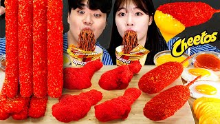 ASMR MUKBANG 직접 만든 치토스 양념치킨 치즈스틱 핫도그 짜파게티 먹방 amp 레시피 CHEETOS CHICKEN AND BLACK BEAN NOODLES EATING [upl. by Falk]