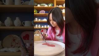 painting the cutest fruitthemed dinnerware🍒 shorts [upl. by Owiat]