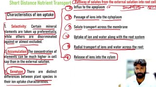 Mineral nutrient transport in Plants  Short Distance Pathway [upl. by Westlund]