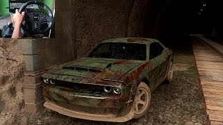 Rebuilding Dodge Challenger SRT Demon Forza Horizon 5  Stering Wheel Pxn V9 Game Play [upl. by Rehtae]