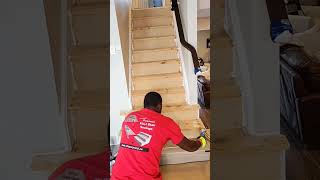 Stair Nosing From Vinyl Flooring Installation [upl. by Olaznog]