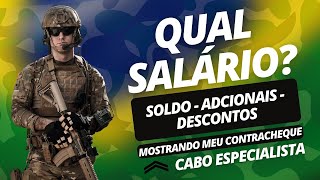 QUAL SALÁRIO DE UM CABO ESPECIALISTA TEMPORÁRIO DO EXÉRCITO  soldo adicionais e descontos [upl. by Nwahsid]