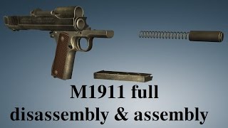 M1911 full disassembly amp assembly [upl. by Ylicec]