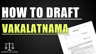 How to draft Vakalatnama  format of Vakalatnama  how to write Vakalatnama [upl. by Nivonod]