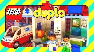 Toys LEGO Duplo Hospital with Ambulance and doctors unboxing Legos Duplo blocks sets in Lego videos [upl. by Madoc]