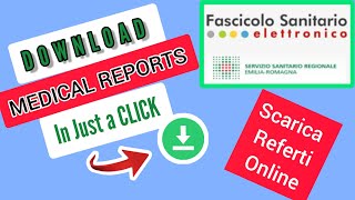 Download reports from fascicolo sanitario elettronico regione EMILIA ROMAGNA  scaricare referti [upl. by Rubbico779]