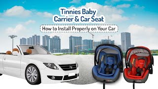 Tinnies Baby carrier and car seat  how to install properly on your car [upl. by Nanam]