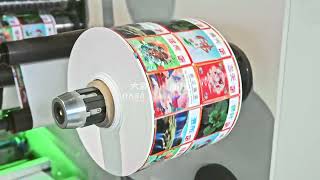 DABA 4 colors paper aluminumfoil film adhesive label flexoprintingmachine by servo motor [upl. by Mairam]