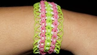 Loom Bandz Rainbow Loom dreifach  Armband Anleitung deutsch [upl. by Freemon]