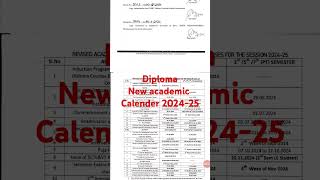 Diploma new academic calendar 202426 [upl. by Naened669]