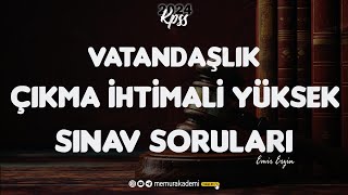 KPSS VATANDAŞLIK SINAVDA ÇIKMA İHTİMALİ YÜKSEK SORULAR [upl. by Toy]