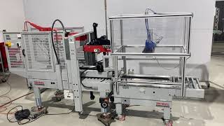 3M top and bottom case sealer taper model 120af with exit coder conveyor [upl. by Paige]